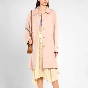 Dusty Pink long cotton trench coat